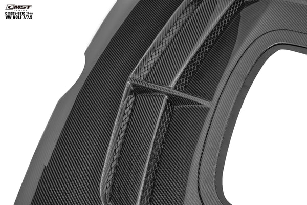 Volkswagen Golf R GTI Base MK7 MK7.5 2015-2021 with Aftermarket Parts - V3 Clearview Glass Style Hood Bonnet Carbon Fiber / FRP from CMST Tuning