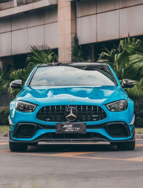 Mercedes Benz E-Class E63S E63 W213 2021-2023 with Aftermarket Parts - Pre-preg Carbon Fiber FRP Front Lip Splitter from CMST Tuning