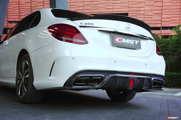 Mercedes Benz C-Class C63S C63 AMG C43 C450 C300 W205 2015-2018 (C300 requires sport package bumper) with Aftermarket Parts - Rear Diffuser Carbon Fiber / FRP from CMST Tuning
