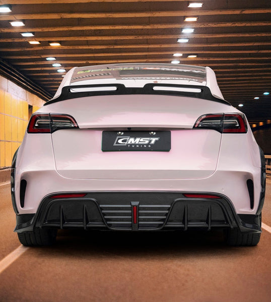 Upgrade Your Tesla Model Y Performance AWD Long Range RWD Standard 2020-ON with Aftermarket Parts - Rear Bumper Carbon Fiber / FRP from CMST Tuning