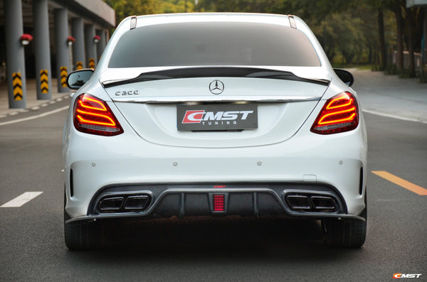 Mercedes Benz C-Class C63S C63 C43 AMG C450 C300 W205 Sedan 2015-2021 with Aftermarket Parts - Rear Spoiler Carbon Fiber/FRP from CMST Tuning