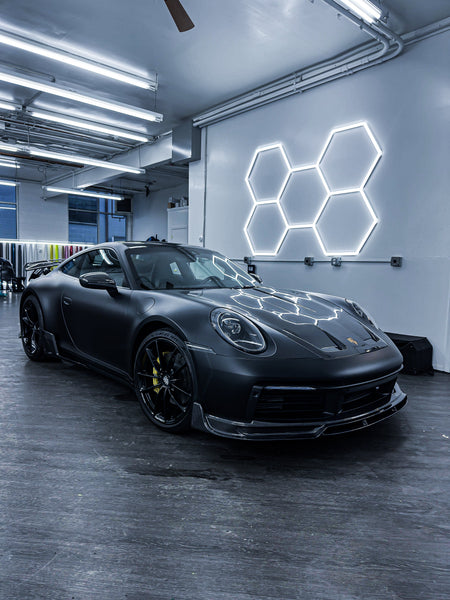 Porsche 992 992.1 Carrera Base/S/T/4/4S/Targa 4/Targa 4S/GTS 2020 2021 2022 2023 2024 with Aftermarket Parts - Sport & Non-Sport Design Aerokit Package Front Lip Carbon Fiber / FRP from CMST Tuning