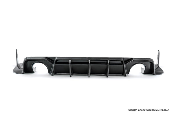 Dodge Charger & 2015 Scat Pack & 2016 Scat Pack, Hellcat & 2017 R/T, Daytona, Scat Pack, Hellcat & 2018 GT, R/T, Daytona, Scat Pack, Hellcat & 2019 GT, R/T, Scat Pack, Hellcat & 2020 GT, R/T, Scat Pack, Hellcat & 2021 GT, R/T, Scat Pack & 2022 GT, R/T, Scat Pack Non-widebody & 2023 GT, R/T, Scat Pack Non-widebody with Aftermarket Parts - SRT Style Rear Diffuser Carbon Fiber / FRP from CMST Tuning