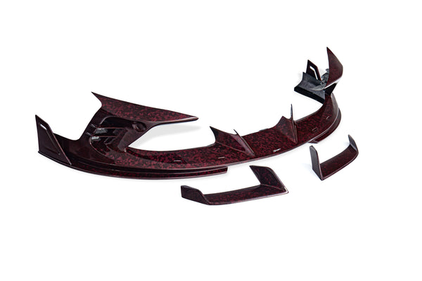 Ferrari F8 Tributo F8 Spider 2020 2021 2022 2023 with Aftermarket Parts - Front Lip Dry Pre-preg Carbon Fiber / FRP from CMST Tuning