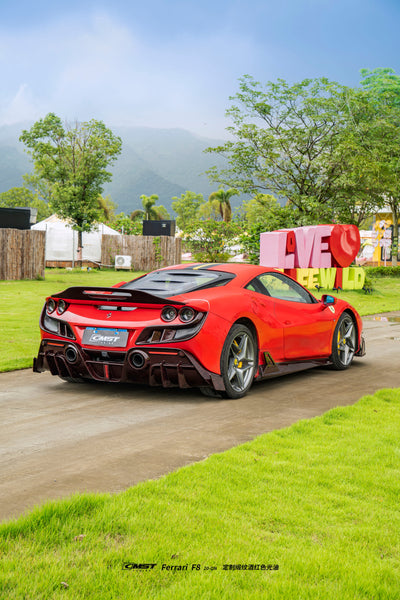 Ferrari F8 Tributo F8 Spider 2020 2021 2022 2023 with Aftermarket Parts - Rear Diffuser Dry Pre-preg Carbon Fiber / FRP from CMST Tuning