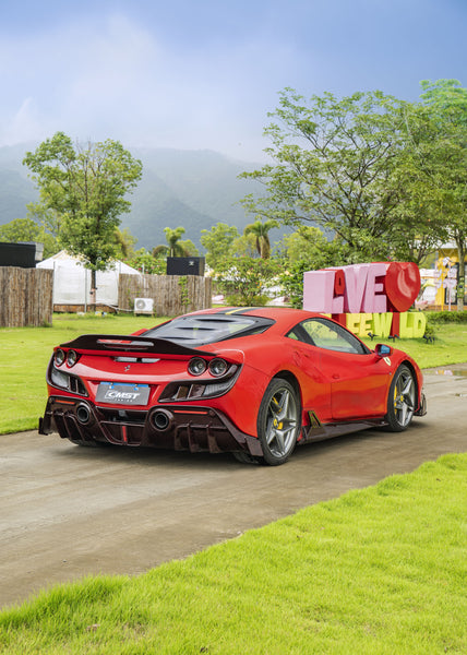 Ferrari F8 Tributo F8 Spider 2020 2021 2022 2023 with Aftermarket Parts - Rear Spoiler Dry Pre-preg Carbon Fiber / FRP from CMST Tuning