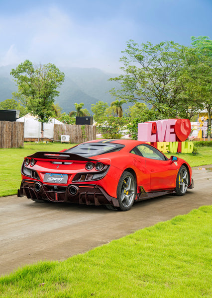 Ferrari F8 Tributo F8 Spider 2020 2021 2022 2023 with Aftermarket Parts - Side Skirts Dry Pre-preg Carbon Fiber / FRP from CMST Tuning