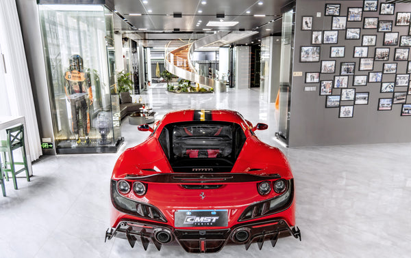 Ferrari F8 Tributo F8 Spider 2020 2021 2022 2023 with Aftermarket Parts - Taillight Vent Surround Dry Pre-preg Carbon Fiber / FRP from CMST Tuning