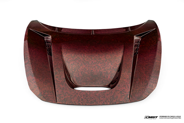 Ferrari F8 Tributo & Spider 2020 2021 2022 2023 with Aftermarket Parts - Hood Dry Pre-preg Carbon Fiber / FRP from CMST Tuning