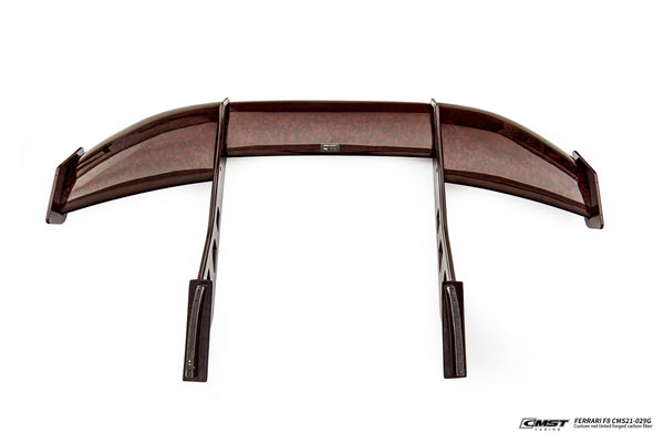 Ferrari F8 Tributo & Spider 2020 2021 2022 2023 with Aftermarket Parts - Rear Wing Dry Pre-preg Carbon Fiber from CMST Tuning