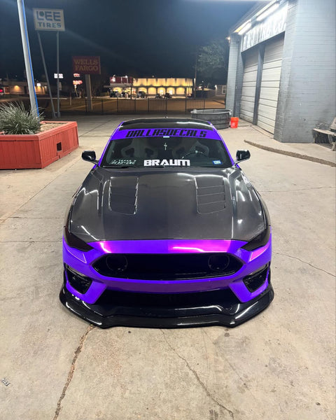 Ford Mustang GT 5.0 Mach1 Bullitt Ecoboost 2.3 S550.2 2018 2019 2020 2021 2022 2023 with Aftermarket Parts - V1 Vented Hood Bonnet Carbon Fiber / FRP from CMST Tuning