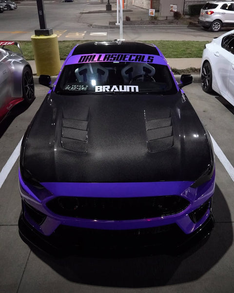 Ford Mustang GT 5.0 Mach1 Bullitt Ecoboost 2.3 S550.2 2018 2019 2020 2021 2022 2023 with Aftermarket Parts - V1 Vented Hood Bonnet Carbon Fiber / FRP from CMST Tuning