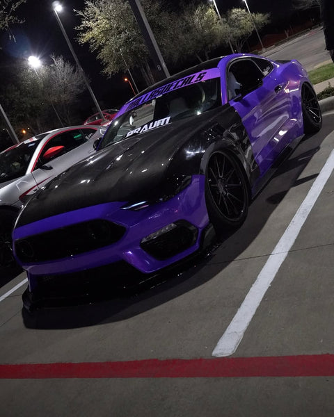 Ford Mustang GT 5.0 Mach1 Bullitt Ecoboost 2.3 S550.2 2018 2019 2020 2021 2022 2023 with Aftermarket Parts - V1 Vented Hood Bonnet Carbon Fiber / FRP from CMST Tuning