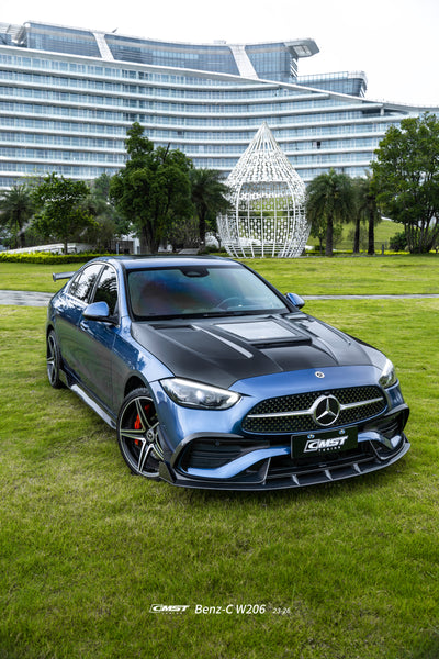 Mercedes Benz C-Class C43 AMG C300 (with sport-package bumper) W206 S206 2021-ON with Aftermarket Parts - Front Canards Carbon Fiber / FRP from CMST Tuning