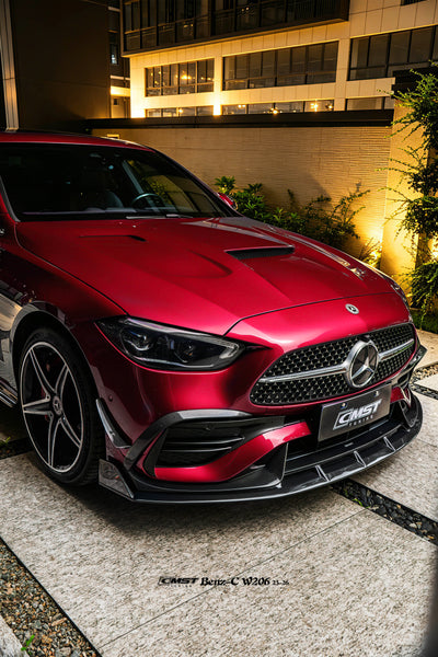 Mercedes Benz C-Class C43 AMG C300 (with sport-package bumper) W206 S206 2021-ON with Aftermarket Parts - Front Canards Carbon Fiber / FRP from CMST Tuning