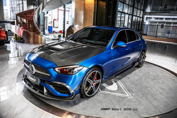 Mercedes Benz C-Class C43 AMG C300 (with sport-package bumper) W206 S206 2021-ON with Aftermarket Parts - Front Canards Carbon Fiber / FRP from CMST Tuning