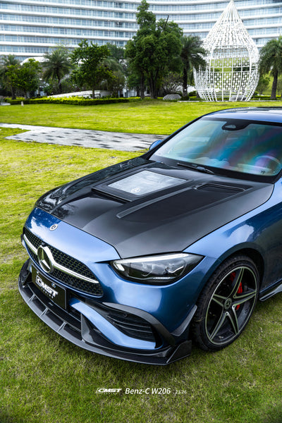 Mercedes Benz C-Class C43 AMG C300 (with sport-package bumper) W206 S206 2021-ON with Aftermarket Parts - Front Canards Carbon Fiber / FRP from CMST Tuning