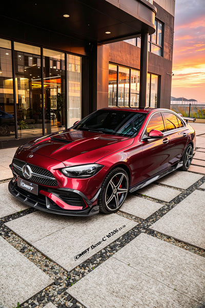 Mercedes Benz C-Class C43 AMG C300 (with sport-package bumper) W206 S206 2021-ON with Aftermarket Parts - Front Canards Carbon Fiber / FRP from CMST Tuning