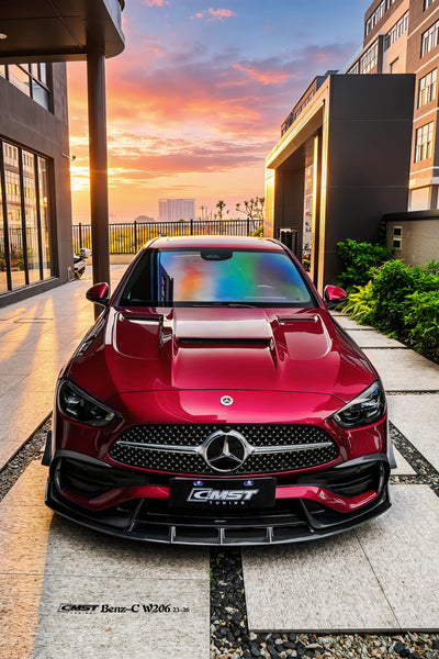 Mercedes Benz C-Class C43 AMG C300 (with sport-package bumper) W206 S206 2021-ON with Aftermarket Parts - Front Lip Carbon Fiber / FRP from CMST Tuning