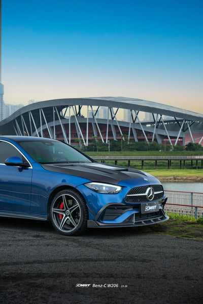 Mercedes Benz C-Class C43 AMG C300 (with sport-package bumper) W206 S206 2021-ON with Aftermarket Parts - Front Lip Carbon Fiber / FRP from CMST Tuning