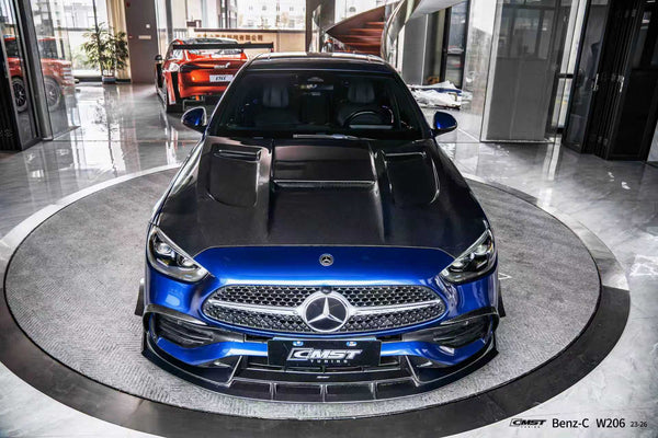 Mercedes Benz C-Class C43 AMG C300 (with sport-package bumper) W206 S206 2021-ON with Aftermarket Parts - Front Lip Carbon Fiber / FRP from CMST Tuning