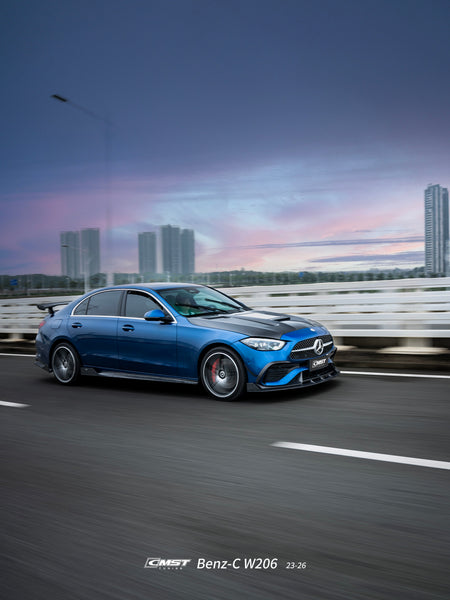 Mercedes Benz C-Class C43 AMG C300 (with sport-package bumper) W206 S206 2021-ON with Aftermarket Parts - Front Lip Carbon Fiber / FRP from CMST Tuning