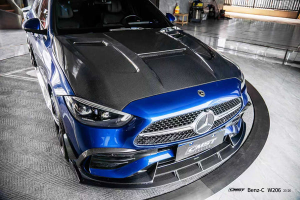 Mercedes Benz C-Class C43 AMG C300 (with sport-package bumper) W206 S206 2021-ON with Aftermarket Parts - Front Lip Carbon Fiber / FRP from CMST Tuning