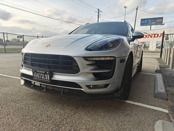 Porsche Macan 95B.1 Base/S 2015-2018 with Aftermarket Parts - Carbon Fiber & FRP Front Lip from CMST Tuning
