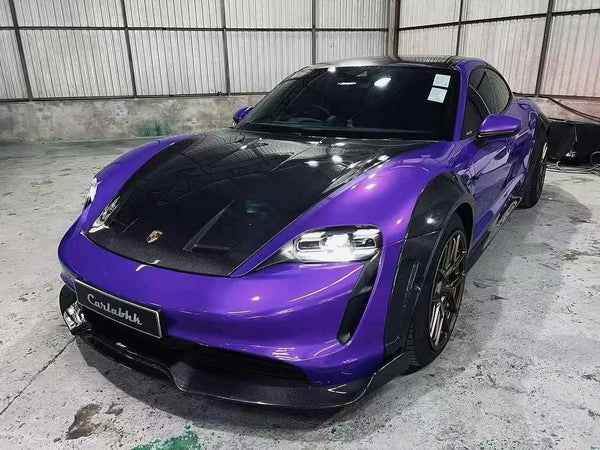 Porsche Taycan 9J1 Sedan/Cross Turismo RWD/4S/GTS 2020-2024 (RWD/4S/GTS trims will require Sport Design Package)with Aftermarket Parts -Carbon Fiber & FRP Front Lip from CMST Tuning