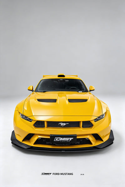 Ford Mustang S650 2.3 Ecoboost 5.0 GT Dark Horse 2024-ON with Aftermarket Parts - GTD Style Front Bumper Canards Carbon Fiber / FRP from CMST Tuning