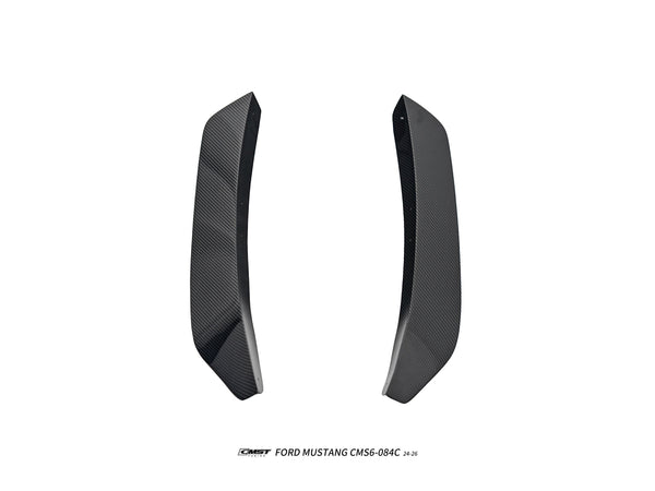 Ford Mustang S650 2.3 Ecoboost 5.0 GT Dark Horse 2024-ON with Aftermarket Parts - GTD Style Front Bumper Canards Carbon Fiber / FRP from CMST Tuning