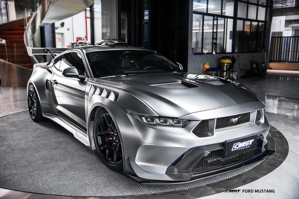 Ford Mustang S650 2.3 Ecoboost 5.0 GT Dark Horse 2024-ON with Aftermarket Parts - GTD Style Widebody Front Fenders Carbon Fiber / FRP from CMST Tuning