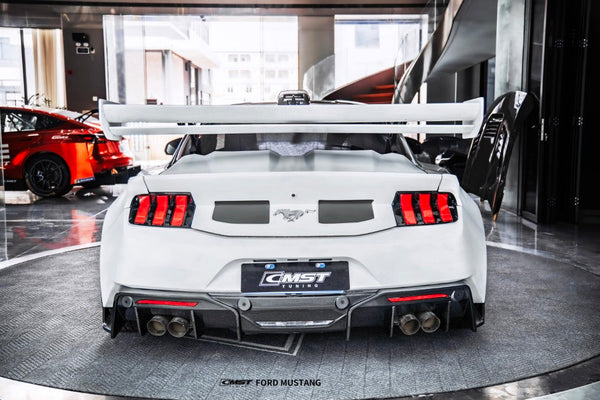 Ford Mustang S650 2.3 Ecoboost 5.0 GT Dark Horse 2024-ON with Aftermarket Parts - GTD Style Rear Ducktail Trunk Lid Carbon Fiber / FRP from CMST Tuning