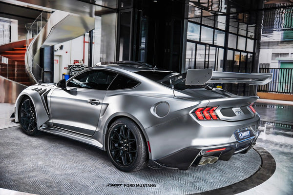 Ford Mustang S650 2.3 Ecoboost 5.0 GT Dark Horse 2024-ON with Aftermarket Parts - GTD Style Widebody Rear Quarter Panel Flares Wheel Arches Carbon Fiber / FRP from CMST Tuning