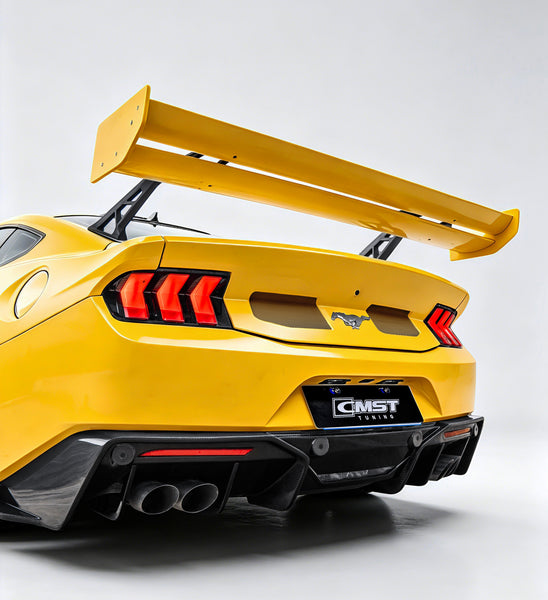 Ford Mustang S650 2.3 Ecoboost 5.0 GT Dark Horse 2024-ON with Aftermarket Parts - GTD Style Rear Bumper & Diffuser Carbon Fiber / FRP from CMST Tuning