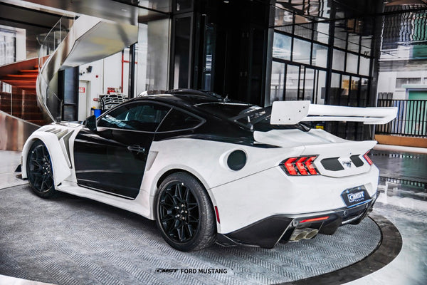 Ford Mustang S650 2.3 Ecoboost 5.0 GT Dark Horse 2024-ON with Aftermarket Parts - GTD Style Widebody Rear Quarter Panel Flares Wheel Arches Carbon Fiber / FRP from CMST Tuning