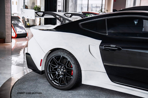 Ford Mustang S650 2.3 Ecoboost 5.0 GT Dark Horse 2024-ON with Aftermarket Parts - GTD Style Widebody Rear Quarter Panel Flares Wheel Arches Carbon Fiber / FRP from CMST Tuning