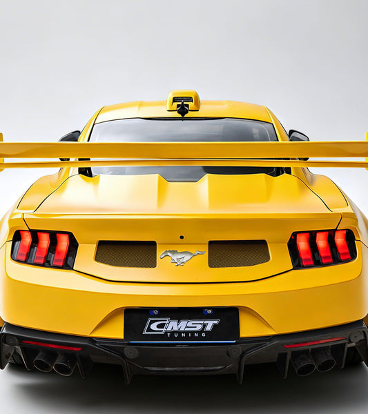 Ford Mustang S650 2.3 Ecoboost 5.0 GT Dark Horse 2024-ON with Aftermarket Parts - GTD Style Rear Ducktail Trunk Lid Carbon Fiber / FRP from CMST Tuning