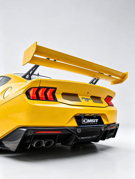 Ford Mustang S650 2.3 Ecoboost 5.0 GT Dark Horse 2024-ON with Aftermarket Parts - GTD Style Rear Wing Carbon Fiber / FRP from CMST Tuning