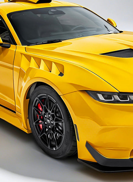Ford Mustang S650 2.3 Ecoboost 5.0 GT Dark Horse 2024-ON with Aftermarket Parts - GTD Style Widebody Front Fenders Carbon Fiber / FRP from CMST Tuning