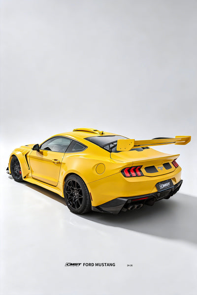 Ford Mustang S650 2.3 Ecoboost 5.0 GT Dark Horse 2024-ON with Aftermarket Parts - GTD Style Widebody Rear Quarter Panel Flares Wheel Arches Carbon Fiber / FRP from CMST Tuning