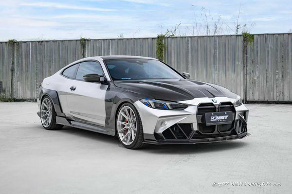 BMW 4 Series M440 430 G22 G23 2020-ON & 4 Series M440 430 G26 2020-ON with Aftermarket Parts - HORIZON Front Bumper & Gill Carbon Fiber / FRP from CMST Tuning