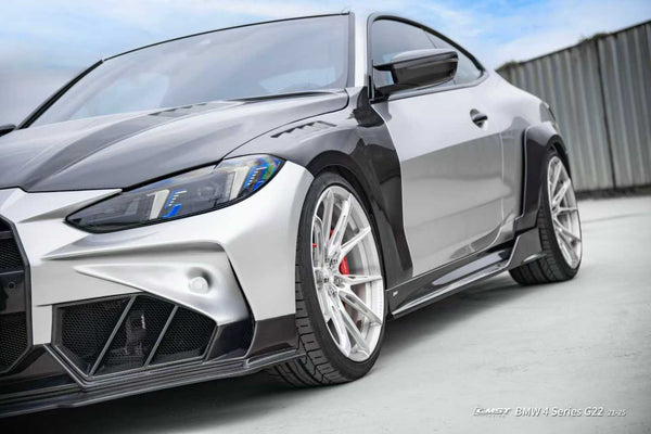 BMW 4 Series M440 430 G22 G23 2020-ON & 4 Series M440 430 G26 2020-ON with Aftermarket Parts - HORIZON Front Bumper & Gill Carbon Fiber / FRP from CMST Tuning