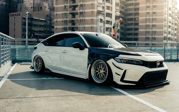 Honda Civic Type-R FL5 2023 2024 with Aftermarket Parts - Front Fenders Pre-preg Carbon Fiber / FRP from CMST Tuning