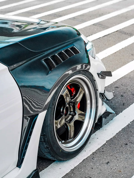 Honda Civic Type-R FL5 2023 2024 with Aftermarket Parts - Front Fenders Pre-preg Carbon Fiber / FRP from CMST Tuning