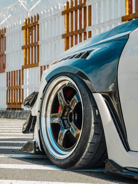 Honda Civic Type-R FL5 2023 2024 with Aftermarket Parts - Front Fenders Pre-preg Carbon Fiber / FRP from CMST Tuning