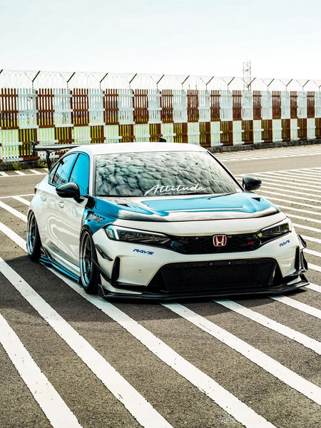 Honda Civic Type-R FL5 2023 2024 with Aftermarket Parts - Front Fenders Pre-preg Carbon Fiber / FRP from CMST Tuning