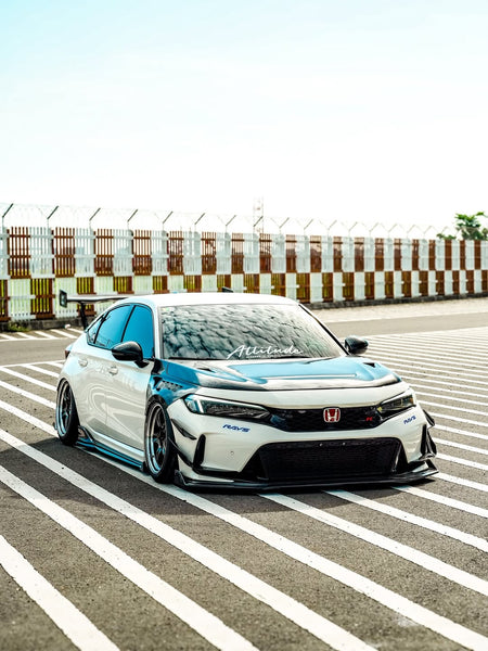 Honda Civic Type-R FL5 2023 2024 with Aftermarket Parts - V1 Hood Bonnet Carbon Fiber from CMST Tuning