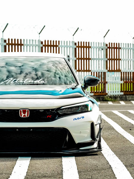 Honda Civic Type-R FL5 2023 2024 with Aftermarket Parts - V1 Hood Bonnet Carbon Fiber from CMST Tuning