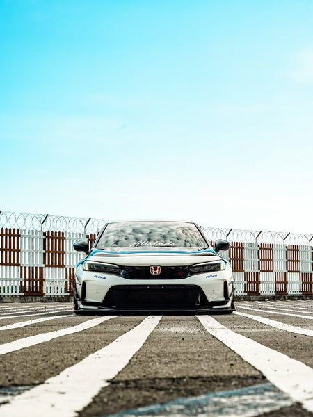 Honda Civic Type-R FL5 2023 2024 with Aftermarket Parts - V1 Hood Bonnet Carbon Fiber from CMST Tuning